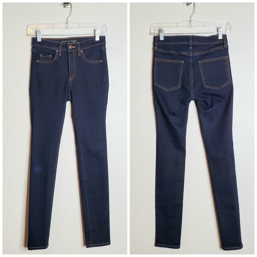 Veronica Beard Kate 10" Skinny Jeans Indigo Wash Size 24